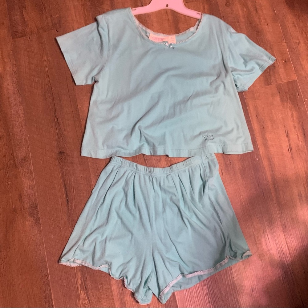 Victoria's Secret Country Blue Pajama Set Relaxed Fit